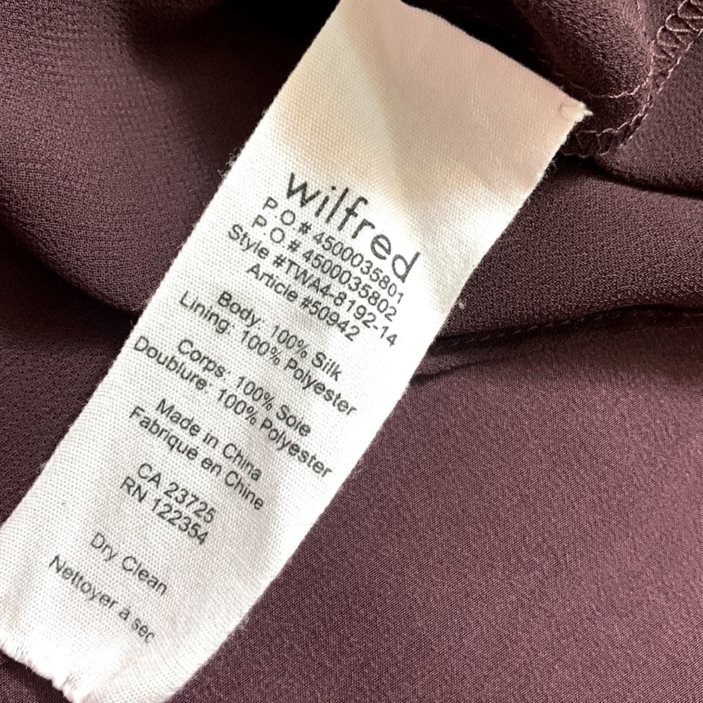 ARITZIA WILFRED silk dress with pockets self tie dress Fully lined size medium - Picture 7 of 12